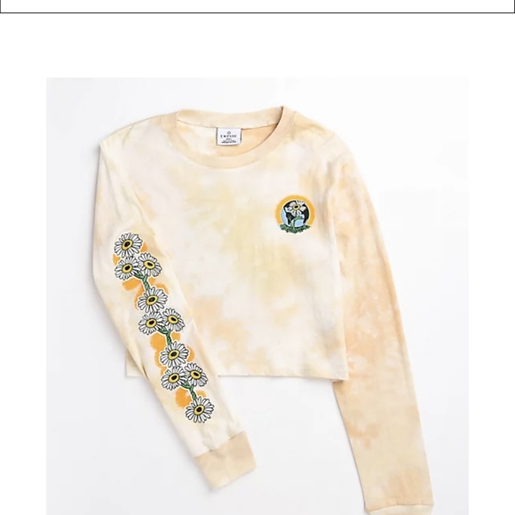 Empyre Tops - Empyre Kode Grow Peace Tie Dye Long Sleeve Crop T-Shirt